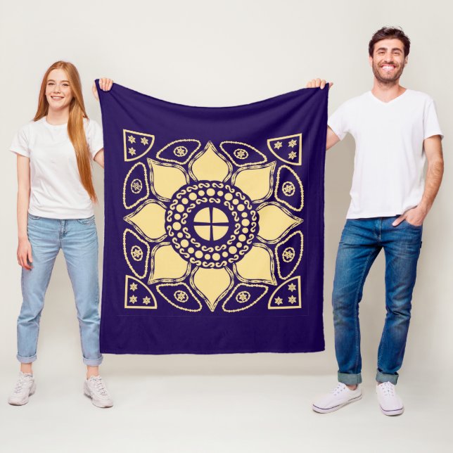 Blue & Gold  Fleece Blanket (In Situ)