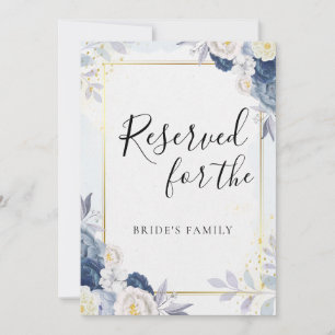 Blue Gold Floral Reserved For The Bride's Family 