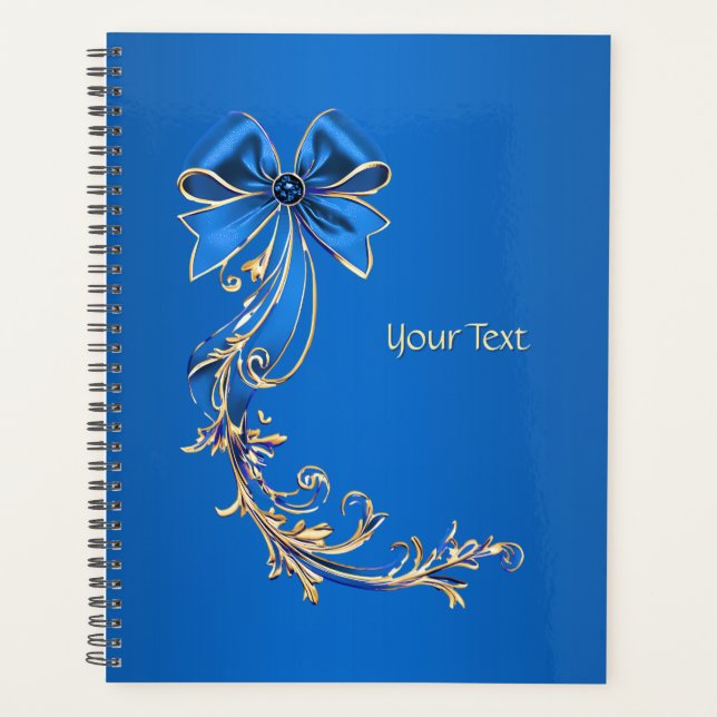 Blue Gold Flower Holiday Planner (Front)