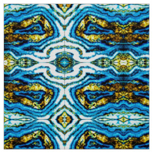Blue & Gold Geode Fabric