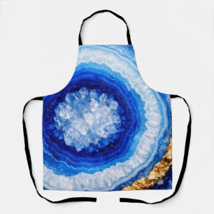Blue Gold Geode Resin Pattern Apron