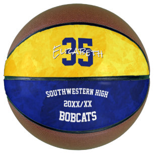 blue gold girls' team spirit commemorative basketball
