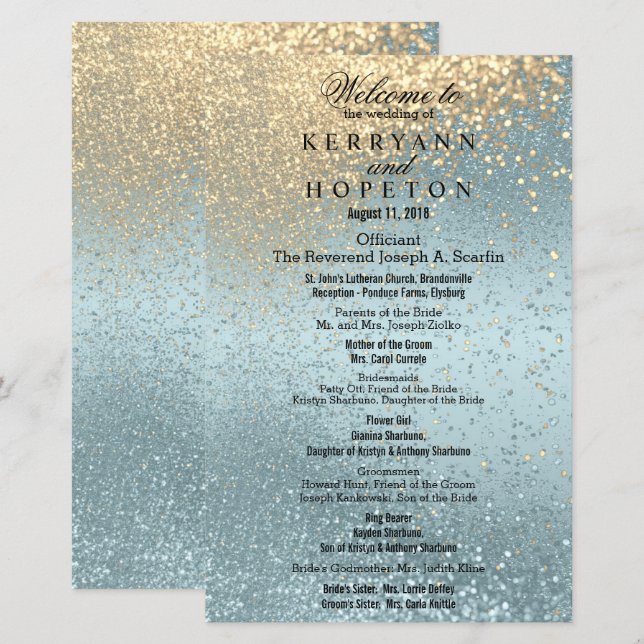 Blue & Gold Glitter - Program (Front/Back)