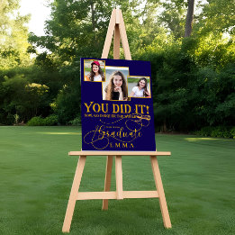 Blue Gold Graduation Multi Photo Keepsake