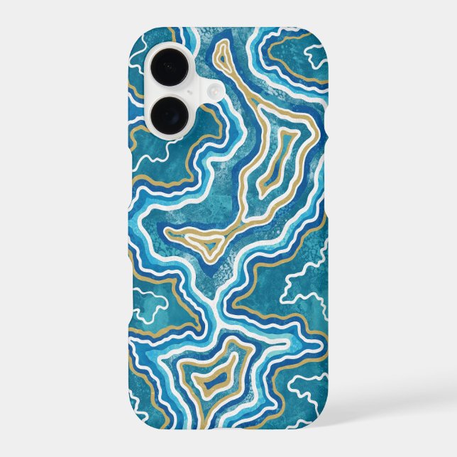 Blue Gold Graphic Agate (Back)