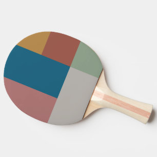 Blue Gold Grey Green Terracotta Colour Block Ping Pong Paddle