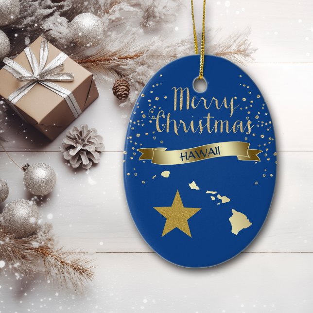 Blue Gold Hawaii Star Ceramic Tree Decoration (Creator Uploaded)