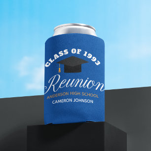 Blue Gold High School Reunion Personalised Party Can Cooler
