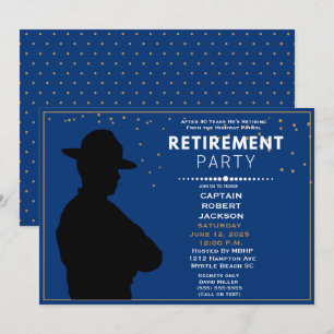Blue Gold Highway Patrol Retirement Party   Invita Invitation