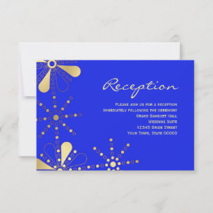 Blue & Gold Indian Inspired Reception Info Card