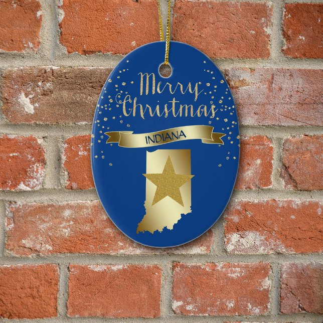 Blue Gold Indiana Star Ceramic Tree Decoration (Creator Uploaded)