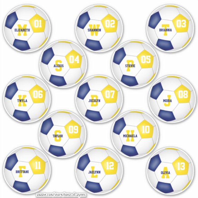 blue gold individual soccer players (Front)