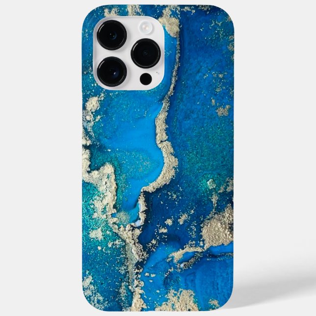 Blue Gold iPhone 14 Pro Max Case (Back)