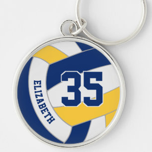 blue gold kids team colours custom volleyball key ring