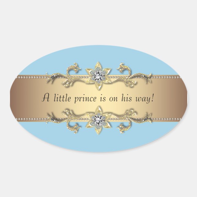 Blue Gold Little Prince Envelope Seal (Front)