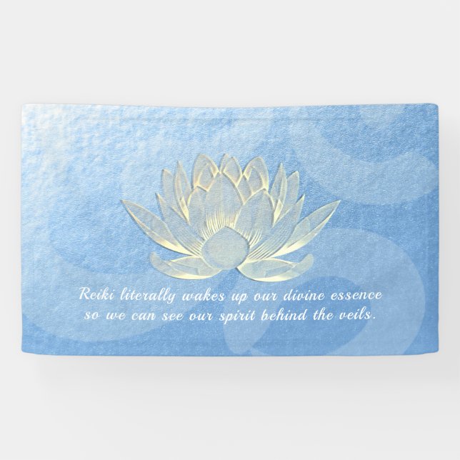 Blue Gold Lotus Yoga Meditation Instructor Quotes Banner (Horizontal)