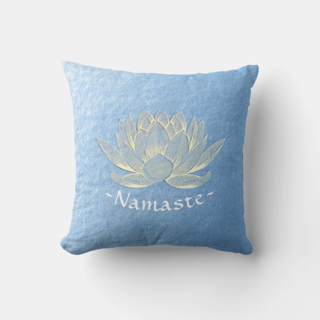 Blue Gold Lotus Yoga Studio Meditation Instructor Cushion (Front)