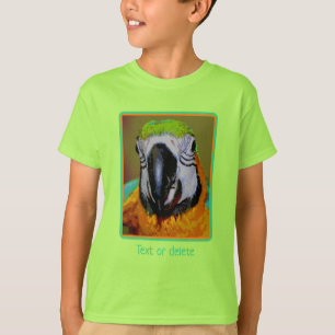 Blue Gold Macaw Parrot Abstract Personalised   T-Shirt