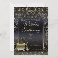 Blue Gold Magic Whimsical Wicca Witches Gathering
