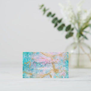 Blue Gold Marble Artwork Business Card