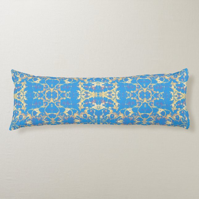 Blue + Gold Marble Body Cushion (Front)