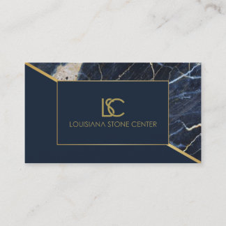 Blue & Gold Marble Business Card