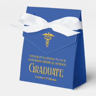 Blue Gold Medical School Graduation Party Favour Box