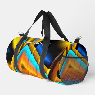 Blue-Gold Metallic Pattern 33 Duffle Bag