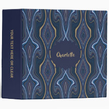 Blue Gold Modern Abstract Geode Personalised