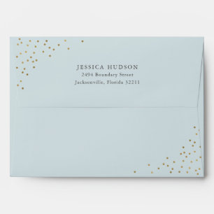 Blue & Gold Modern Elegant Boy Baby Shower  Envelo Envelope