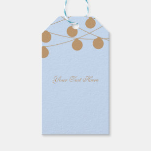Blue & Gold Modern String Lights Chic Party Favour Gift Tags