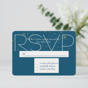 Blue Gold Night Under the Stars RSVP Card