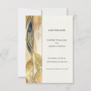 Blue Gold Nouveau Save The Date