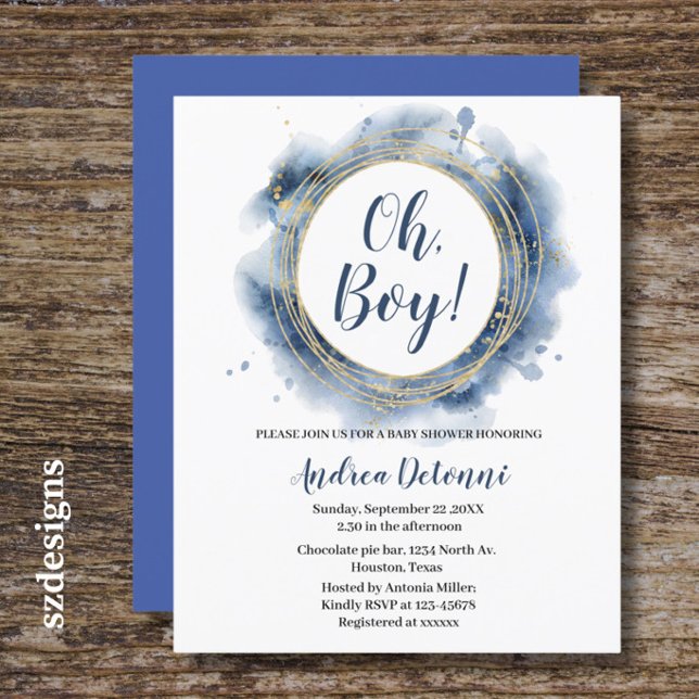  Blue Gold  Oh boy Baby Shower  (Creator Uploaded)