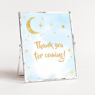 Blue Gold Over The Moon Baby Thank you for Coming Poster