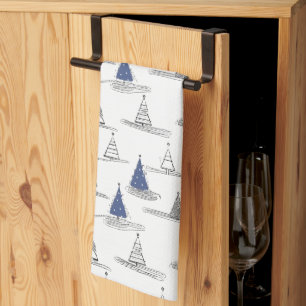 Blue Gold Pattern#5 ID1009 Tea Towel