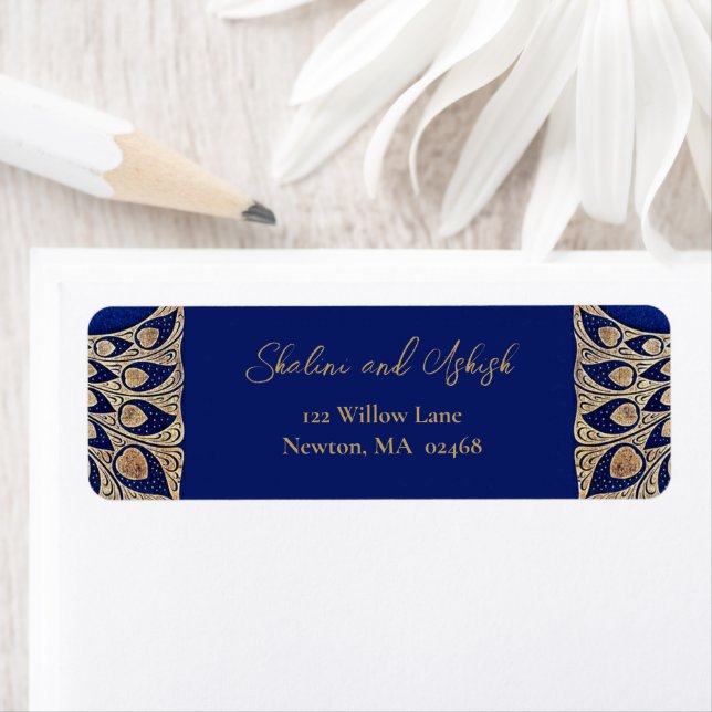 Blue Gold Peacock Art Nouveau Wedding  (Insitu)