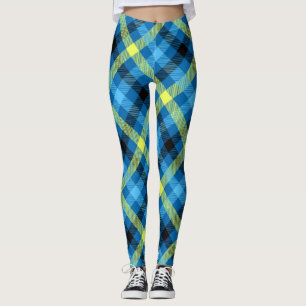 Blue/Gold Plaid Women's Leggings