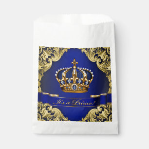 Blue Gold Prince Baby Shower Favour Bags