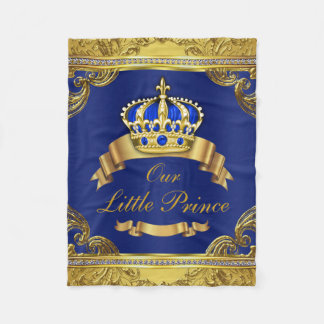 Blue Gold Prince Fancy Prince Baby Fleece Blanket