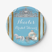 Blue Gold Princess Crown & Carriage Sweet 16 Party