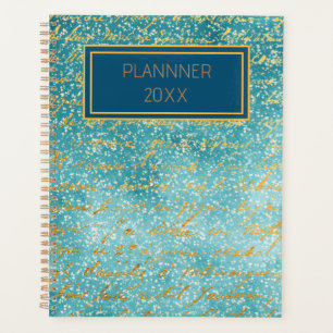 Blue gold print  minimalist  planner