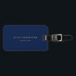 Blue Gold Professional Trendy Luggage Tag<br><div class="desc">Represent yourself with this modern,  elegant design. This template can be customised to meet all professional occupations.</div>