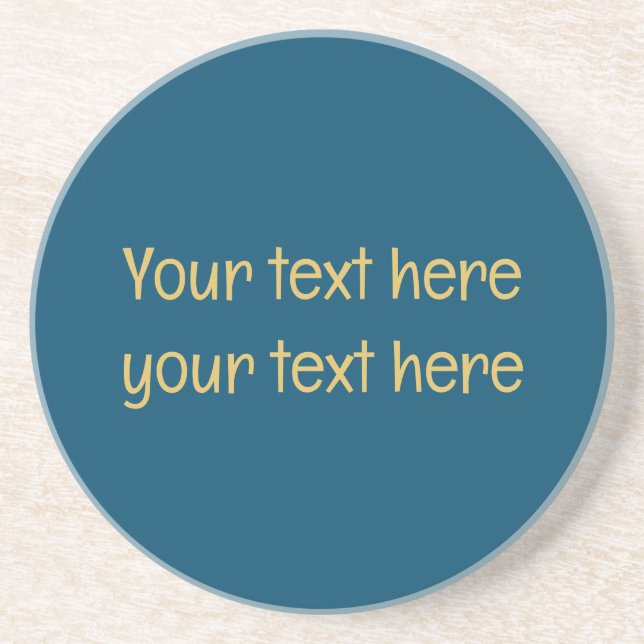 Blue Gold Professional Trendy Minimalist Own Text Coaster (Front)
