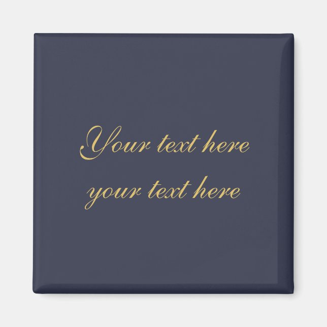 Blue Gold Professional Trendy Minimalist Own Text Magnet (Front)