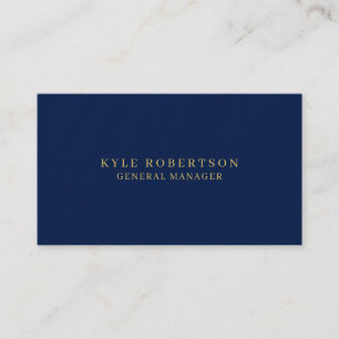 Blue Gold Professional Trendy Name Premium Thick Business Card