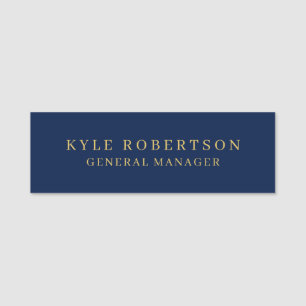 Blue Gold Professional Trendy Own Name Tag