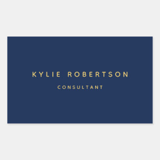 Blue Gold Professional Trendy Rectangular Sticker