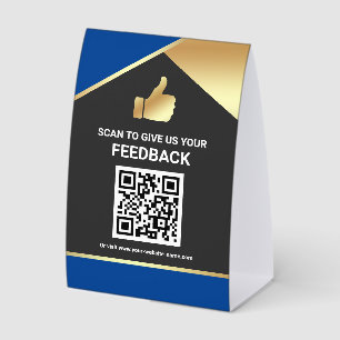 Blue Gold QR Code Customer Feedback Review