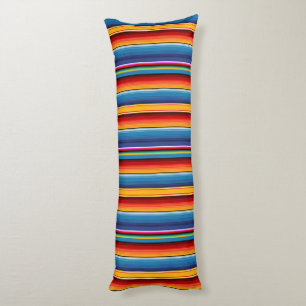 Blue Gold Red Mexican Sarape Body Cushion